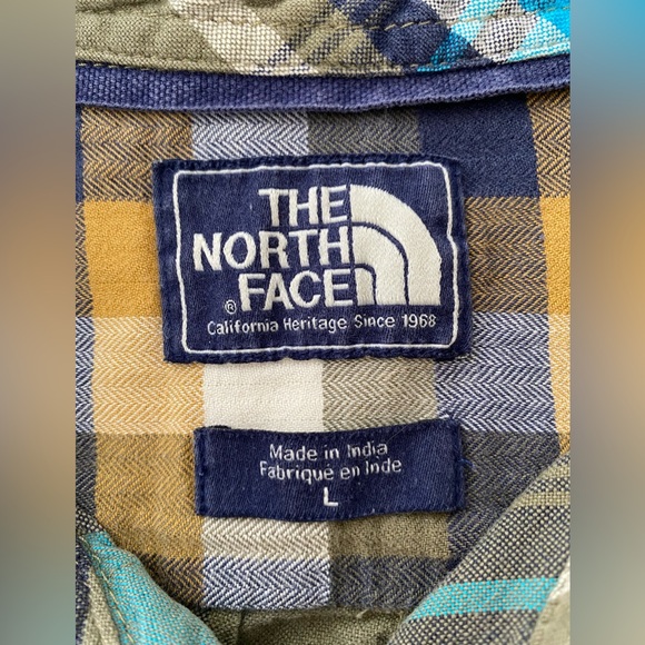 The North Face mens long sleeve plaid flannel heavy weight button up warm shirt - Picture 4 of 13